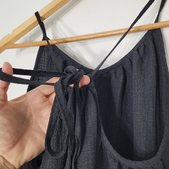 Emery Rose Black Romper Adjustable Spaghetti Straps Wide-Leg Jumpsuit Loose Fit - Picture 2 of 9